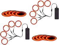 Vista 29 de MaxLax - Cable EL de neón rojo brillante, cable de luces de neón con reducción de ruido de 1.5 metros, cable electroluminiscente para Halloween