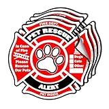 Psyfer® Pet Rescue Alert Fire Safety Stickers (Fade-Free) 4 Pack [Made in USA]
