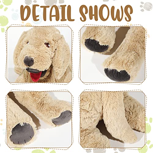 Dog Stuffed Animals Fluffy Labrador Stuffed Dog Hugging Toy Big Cuddly Plush Body Pillow For Kids Boys Girls Birthday Party Thanksgiving Xmas Gifts, Gold (70 Cm/ 27.5 Inch) #TOP3