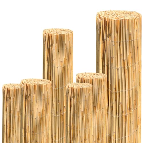 JORON Schilfrohrmatte, 100x300cm Schilfmatte Sichtschutz, 100% Schilf Sichtschutz Zaun, Windschutz & Sonnenschutz, für Haus, Balkon, Terrasse, Garten