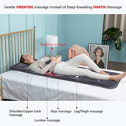 Image of COMFIER Massage Mat Full Body,Massage Pad with 10 Vibration Motors,Back Massager Pad with Heat,Christmas Gifts for Men Women Mom Dad