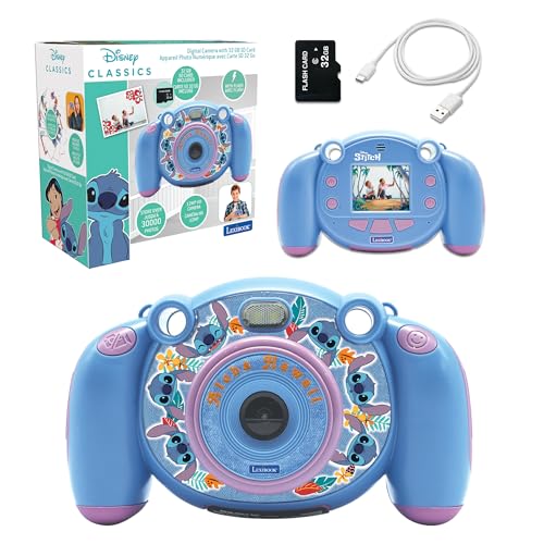 Lexibook, Disney Stitch, Appareil Photo 4-en-1 pour Enfants, Fonction Photo, vidéo, Audio et Jeux, Carte SD 32Go Incluse, DJ080D