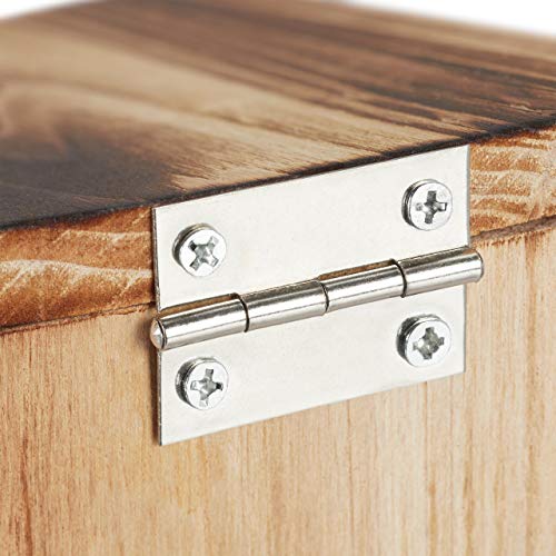 Relaxdays Squirrel Feeder House, Feeding Station Box, Standing, Wooden, HWD: 17.5 x 12 x 25 cm, Flamed - Image 8
