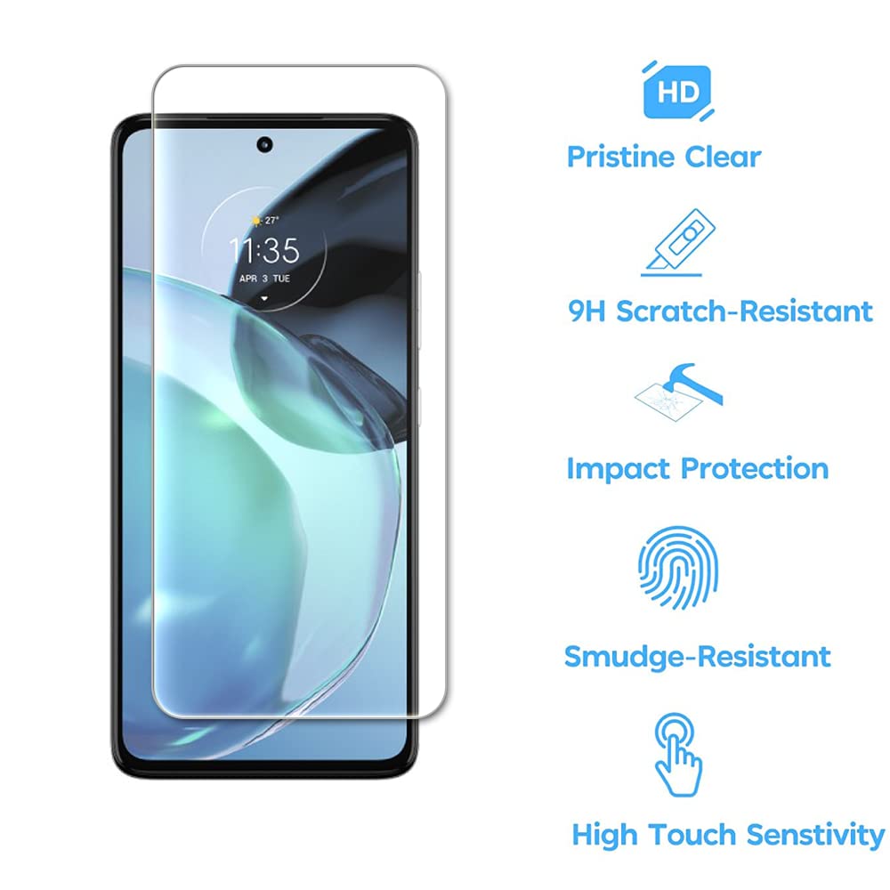 Tzstz 3 Pieces Tempered Glass Screen Protector for Motorola Moto G72 Hardness 9H Anti Scratch HD Screen Protector Film - Image 3