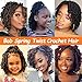 8 Packs Short Bob Spring Twist Crochet Hair 6Inch Pretwisted Passion Twist Hair Pre Looped Crochet Braids Hair for Black Women (6 Inch, 1B#)