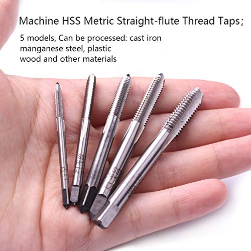 Atoplee 5Pcs Hss 6542 Machine Screw Metric Thread Plug Taps Set M3 M4 M5 M6 M8 #TOP3