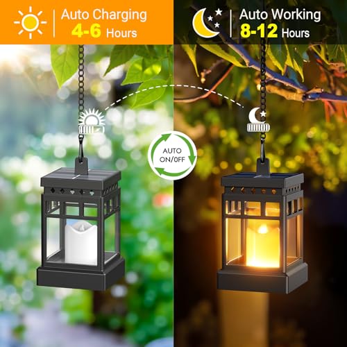 KOOPER Halloween Decorations Solar Lanterns, 2 Modes with Flickering Candle - image 5