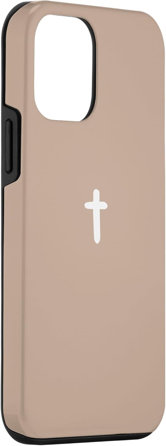 iPhone 12 mini Simple Cross Christian Earthy Boho Minimalist Beige Neutral Case