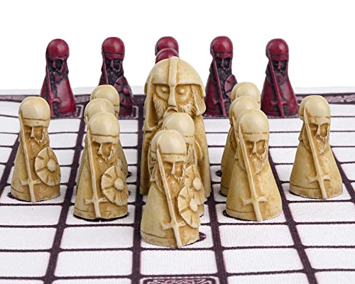 Image of Regency Chess Hnefatafl - Cardinal Edition (Red Pieces) - 2 Player Viking Strategy Game - Ages 16+