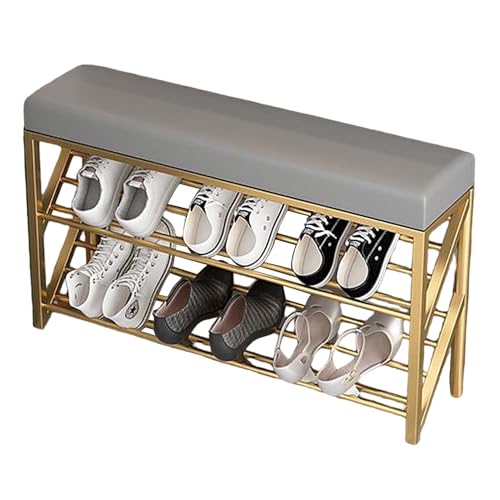 Solution de rangement peu encombrante : banc chaussures métal