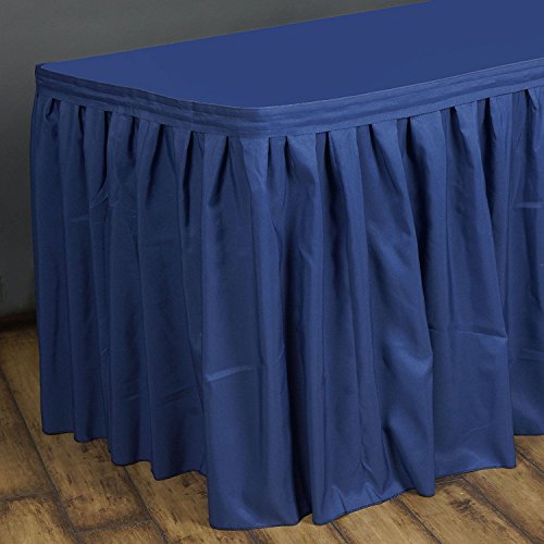 17 feet x 29-Inch Navy Blue Polyester Banquet Table Skirt Linens Wedding Party Events Decorations Kitchen Dining