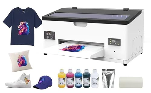 Qilpho - playera de impresión de transferencia de ropa A3 DTF L1800 con impresora directa a película con circulación de tinta blanca y limpieza semiautomática (impresora+película + tinta), color ✅