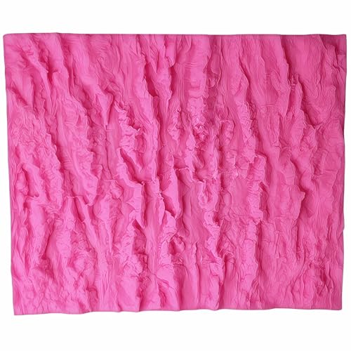 Hiiooweiyi Tree Bark Cake Fondant Mold Tree Stump Fondant Impression Texture Mat Wedding Lumberjack Cake Border Decorating Tool Chocolate Gumpaste Pastry Cake Lace Mold Silicone Mat (Pink)