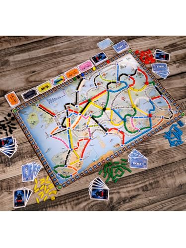 Image of Asmodee Ticket to Ride Europe Board Game (2026 Refresh) - Classic Train Adventure Strategy Game for Families and Adults, Ages 8+, 2-5 Players, 30-60 Minute Playtime