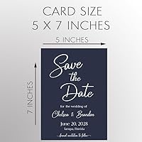Vista 2 de Tarjeta personalizada para guardar la fecha para boda, recordatorio de fiesta personalizable impreso con nombres con sobres (24 unidades)