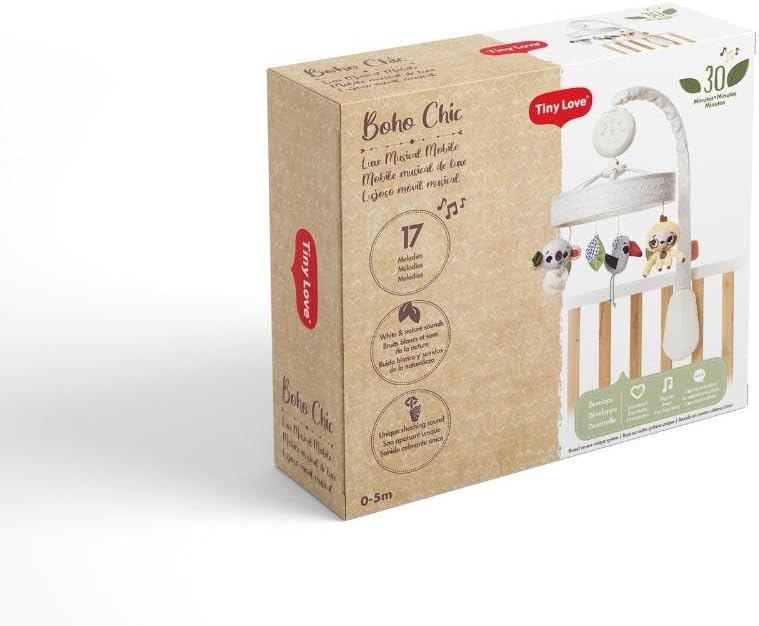 Packaging box for Tiny Love Boho Chic Musical Mobile.