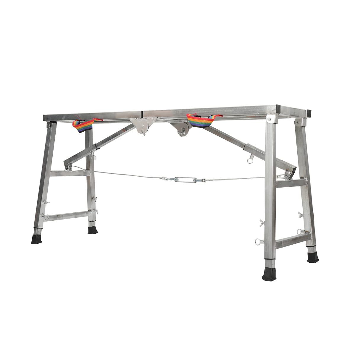 Marchepied Aluminium,Grande Plateforme Stable,Marche Pied Pliable,Deux Marches sur Chaque Coté,Pliable pour Gain de Place,Plateforme de Travail