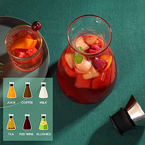Hiware 50 Oz Glass Drip-Free Carafe With Stainless Steel Flip-Top Lid, Hot And Cold Glass Water Pitcher, Tea/Coffee Maker & Cafe, Iced Tea, Beverage Pitcher As Well As For Decanting And Serving Wine #TOP3