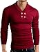Grin&Bear Slim Fit chawl collar V Shirt, long sleeve, burgundy, M, BH115