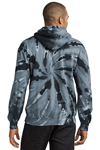 Port & Company Tie-Dye Pullover Hooded Sweatshirt 3XL Black2