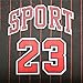 Kids Basketball Jersey Shirt for Boys : #23 Hip-Hop 90s Retro Classic Embroidered Youth Basketball Sports Jersey Breathable. (as1, Alpha, l, Regular, Black and red Stripes)