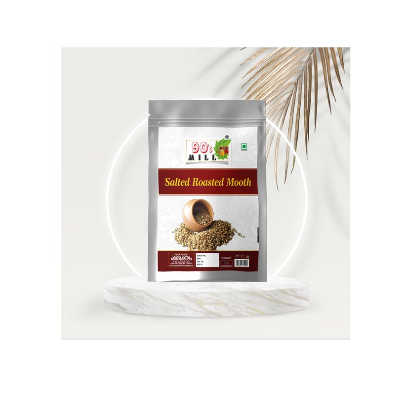 90's MILL Organic Roasted Moth Whole Namkeen Snack Sabut