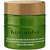 SeaFoam Jasmine Exfoliating Body Scrub 6oz, Gentle Shower Scrub with Kusamba Salt, Coconut & Olive Oil for Soft, Radiant, Daily Nourished Skin, Salt, Kusamba by QUR