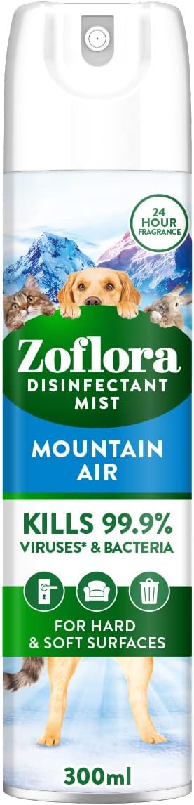 Mountain Air Air & Fabric Mist Spray, 1 x 300ml, Odour Eliminator, Long-Lasting Fresh Scent, Antibacterial & Multi-Purpose Freshener.