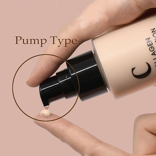 PRETTYSKIN Collagen foundation for women, Long-Lasting Perfect Cover UV protection SPF15, Korean makeup with Titanium Dioxide 100ml/3.38fl.oz. (#23)(#23,3.38 Fl Oz (Pack of 1))