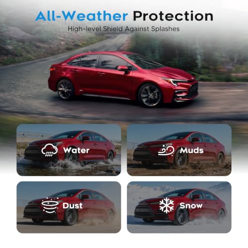Image of Sunsdrew Mud Flaps for 2020-2025 Toyota Corolla Sedan SE LE Accessories - 4PCS Front & Rear Splash Guards - No-Drilling All Weather Exterior Mud Guards