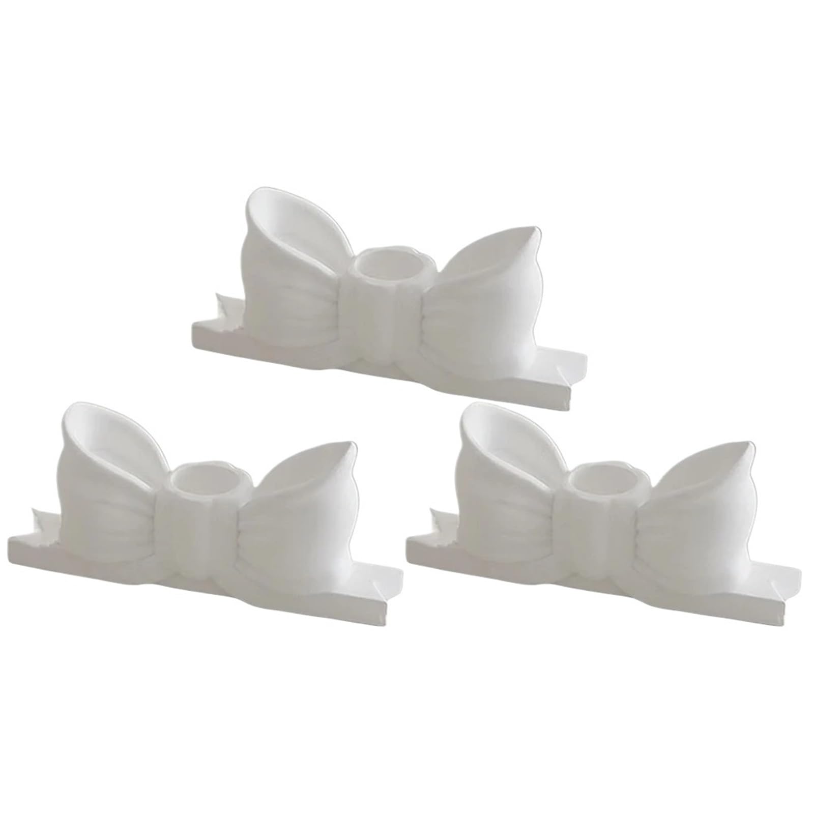 Portavelas Candelabro de Yeso con Forma de Arco, Velas Decorativas for el hogar, Bodas, cenas, Fiestas de cumpleaños, Accesorios for el hogar.(White-3PCS)