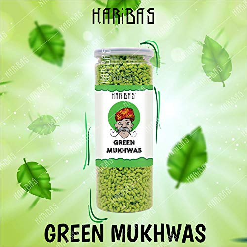 Image of HARIBAS Green Mukhwas|Peppermint Coated Saunf Mouth Freshner (Fennel Mouth Freshener Helps In Digestion, After Meal & Drink Mouth Freshener - Easy To Store Green 200Gm X 2