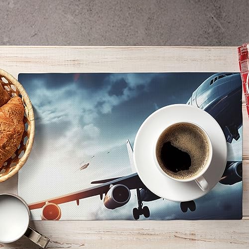 Set de table en lin avion résistant à la chaleur pour table chic - 8