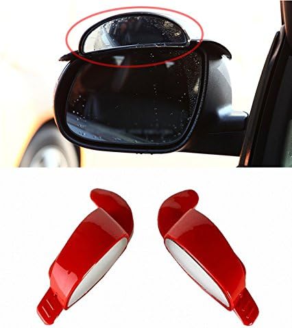Green Tec Multi Aero Visor Car LH RH Side View Mirror Rain Blower 2-pc Set For Universal Vehicle (Red)