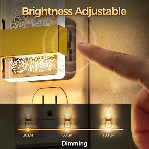 Image of DORESshop LED Night Lights Plug Into Wall, 0-100LM Dimmable Nightlight | Bubble Decorative Night Light with Dusk-to-Dawn Sensor, Wall Sconce-Style Design Nightlights for Bathroom, Hallway,Stairway
