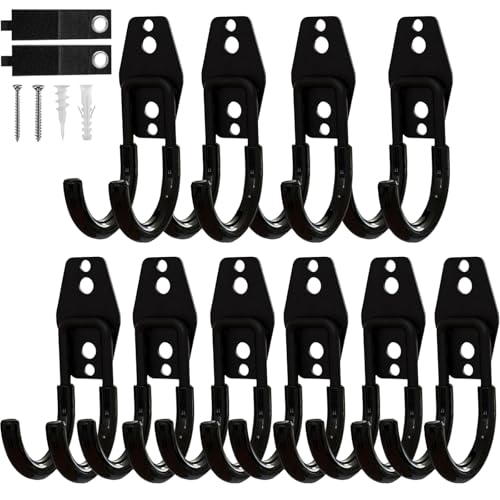 Tebgeag Heavy-Duty Garage Hooks with Anti-Slip Coating, 2.8in (10 Pack)