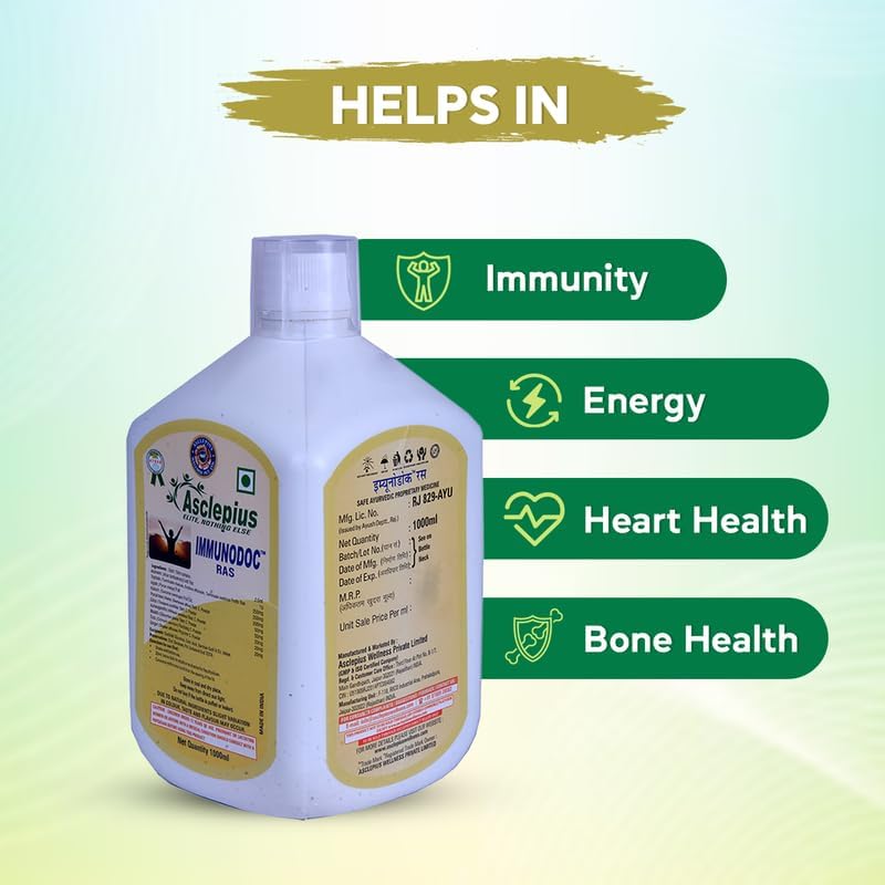Asclepius Immunodoc Ras, Ayurvedic Blend, Supports Immune Function, Promotes Overall Health- 1000ml