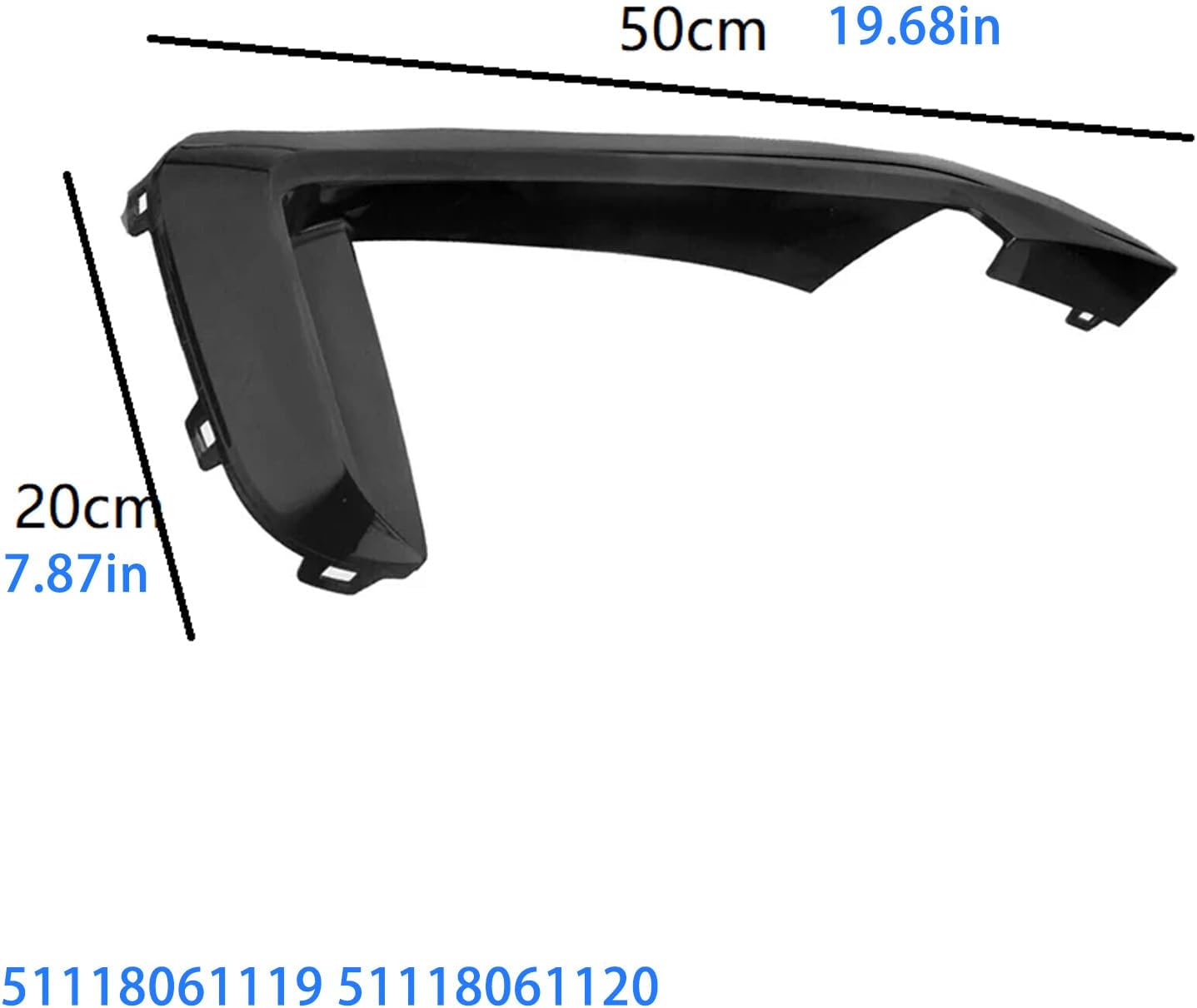 Pair Front Bumper Fog Light Covers Molding Replacement Molding Auto Accessory Easy Installation 51118061119 51118061120