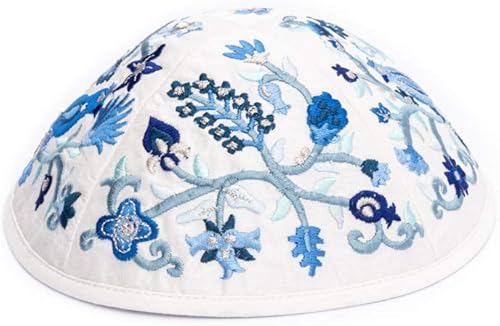 Vista 2 de Yair Emanuel Tallit - Bordado Completo - Matriarcas - Azul