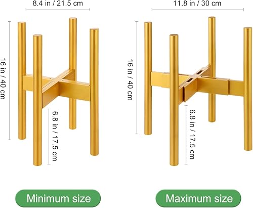 Miniatura 9 de Soporte ajustable extensible para plantas, moderno soporte de bambú para macetas de interior para macetas, estante versátil para macetas, acabado