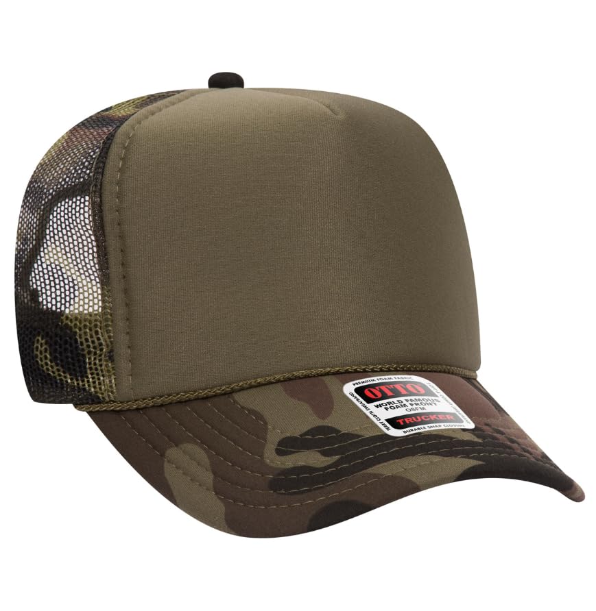 Image of Otto Cap 5-Panel High Crown Mesh Back Trucker Hat