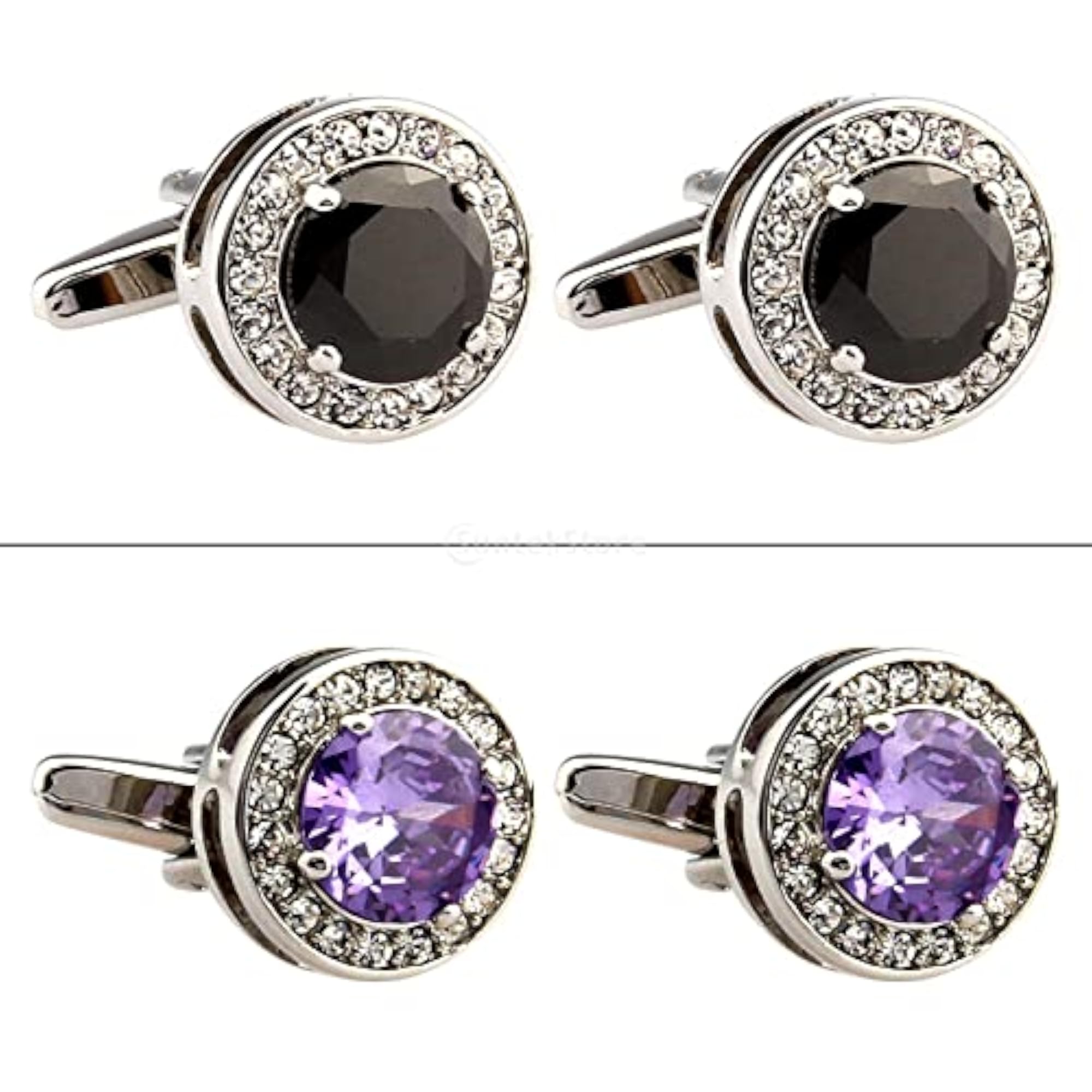 2 Pairs Men's Cufflinks, Shirt Cuff Links for Cocktail Party