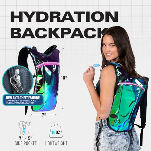 Image of Sojourner Rave Hydration Pack - Hydration Backpack - Hydropack with 2L Bladder - Water Backpack for Festivals, Hiking, Running, Biking and More