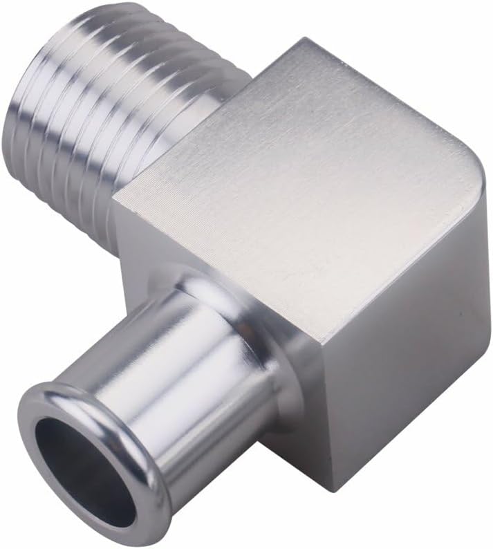 2pc Heater Hose Fitting 3/4" Water Pump 5/8" 90° Intake for Chevy SBC V8 Engines