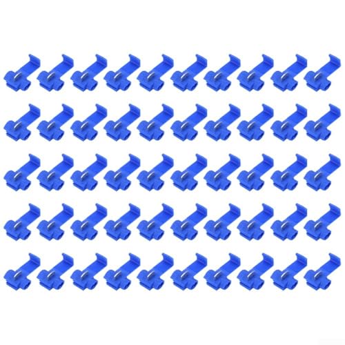 Yuanpgky 50 connettori per cavi elettrici, morsetti per cavi di isolamento a connessione rapida per fili di rame da 0,5-6 mm², morsettiere senza perdita per nucleo (blu)