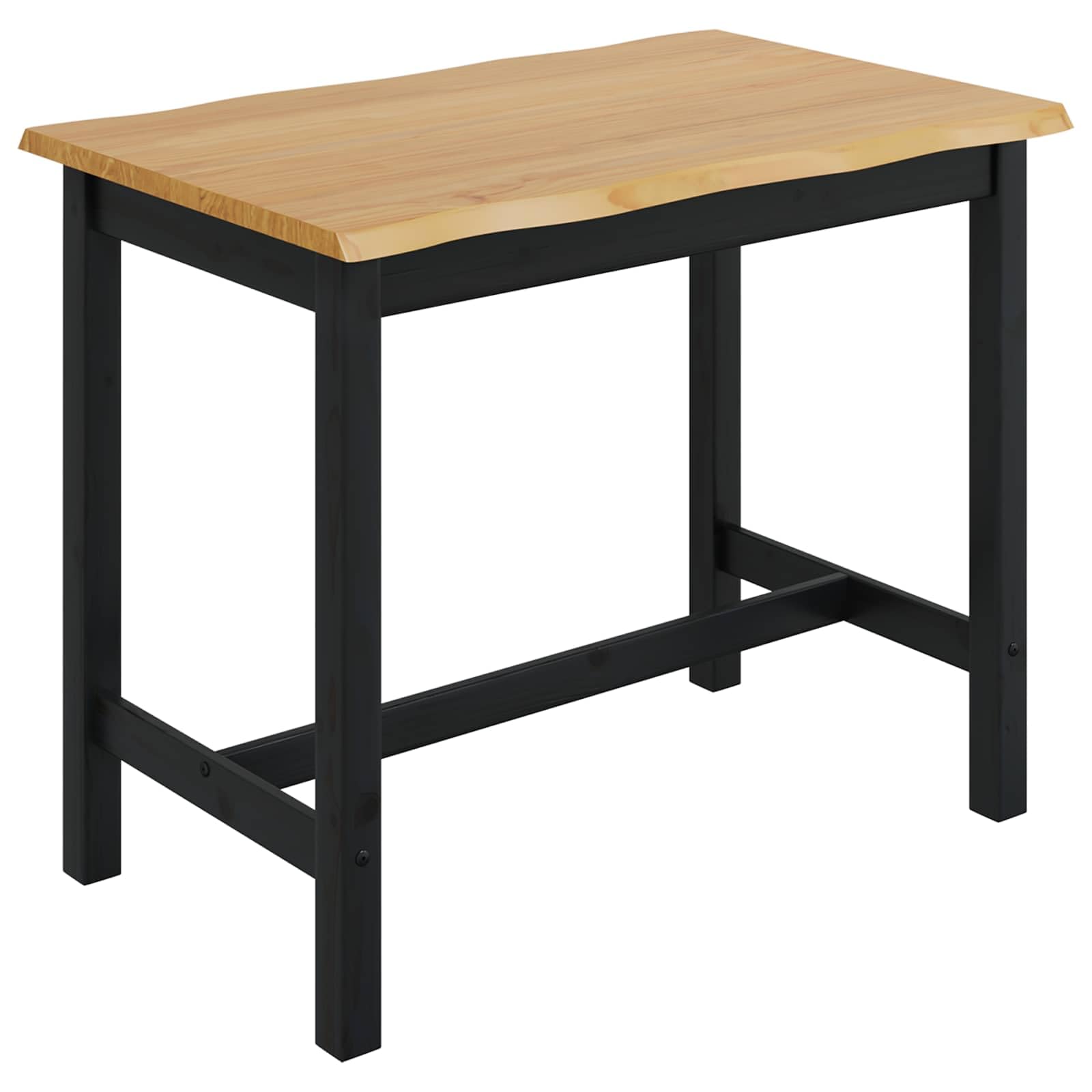 Table haute de bar noire Ekai en bois de pin massif 112x70x91 cm