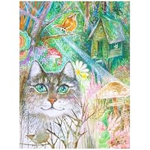 Trademark Fine Art Canvas Wall Art - Oxana Zaika Magic Cat Wall Art for Living Room, Bedroom, or Office Decor