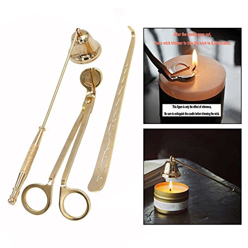 OFKPO Set di Candela Strumenti in Acciaio Inox - Taglio di Stoppino, Wick Dipper, Snuffer