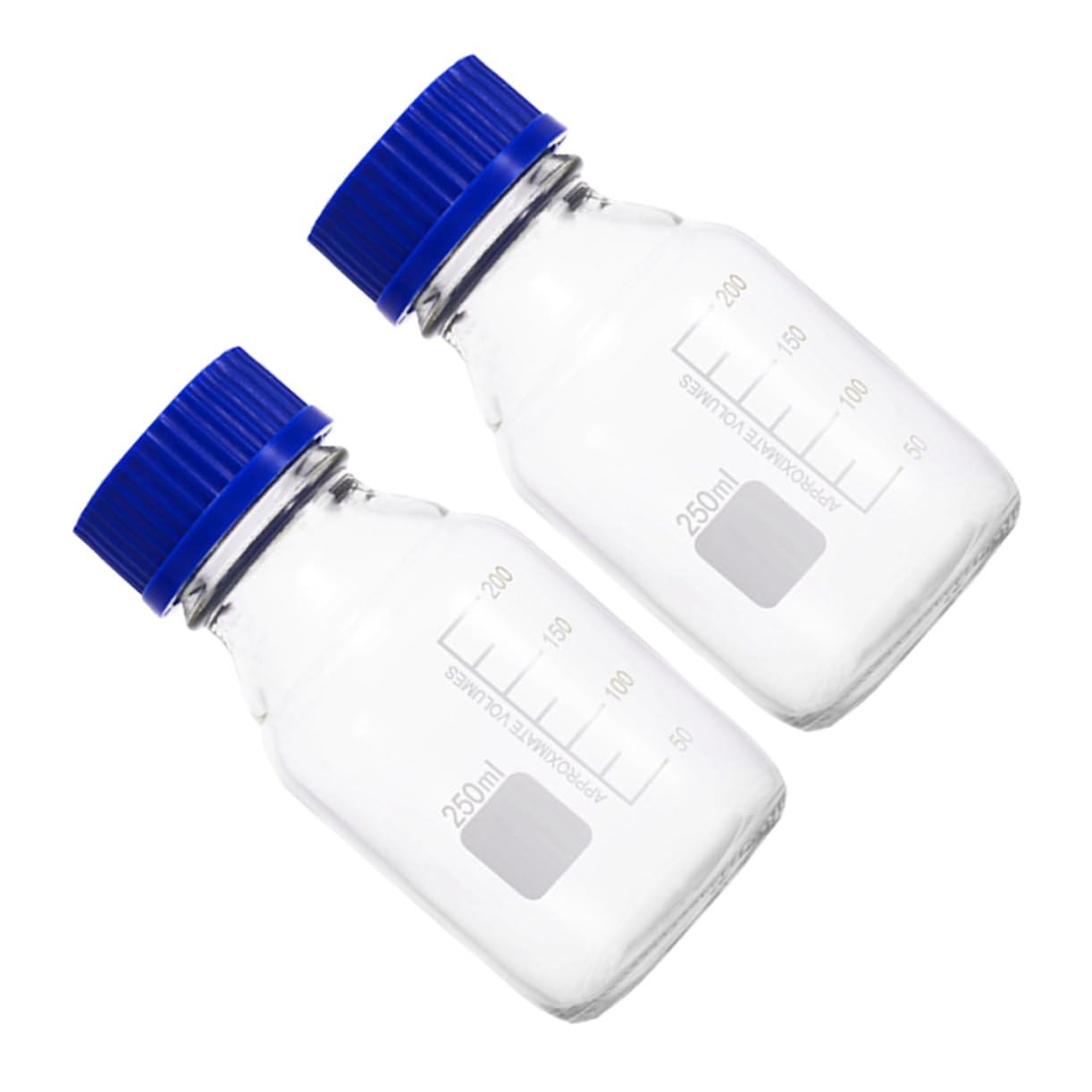 Cabilock Long-lasting Glass Reagent Bottles 250ml Wide Mouth Storage Glass Containers Lab Glassware