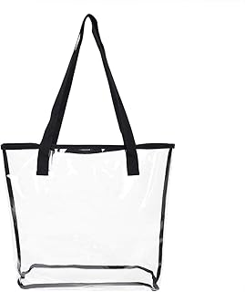Premium Large Capacity Transparent Clear Tote Bag Shoulder Handbag, Clear